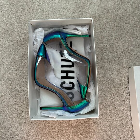 Schutz Holographic Vinyl Mirror Leather Pumps – Transparent Iridescent Heels, Si - Picture 5 of 5